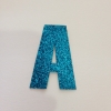 ตัวรีดอักษรกากเพชร สีฟ้า (5cm) ตัวอักษร A