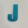 ตัวรีดอักษรกากเพชร สีฟ้า (5cm) ตัวอักษร J
