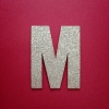 ตัวอักษรกากเพชรสีเงิน ขนาด 5 ซม อักษร M