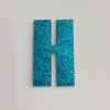 ตัวรีดอักษรกากเพชร สีฟ้า (5cm) ตัวอักษร H