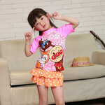 ชุดว่ายน้ำแยกชิ้น ลายอันปังแมน สีชมพู ไซส์ XL