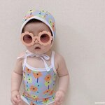 ชุดว่ายน้ำ ลายดอกเขียว ไซส์ 100