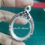 ตลับเงินลงยาใส่เหรียญรูปไข่ ขนาด 3.0 ซม.