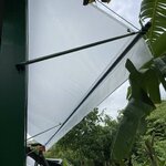 ผ้าใบชักรอกสีขุุ่น skylight solarview 6 M X 6 M ผ้าใบสีขุ่น โปร่งแสง (ไม่รวมเสาเหล็กค้ำยัน) ผ้าใบกันสาดแบบขุ่นมัว ผ้าใบกันฝนโปร่งแสง ผ้าใบม้วนกันฝนแบบขุ่น ผ้าใบม้วนกันแดดสีขุ่น สีขุ่น Sky Light Solar View