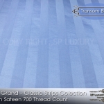 ชุดผ้าปูที่นอนโรงแรมลายริ้ว 6 ฟุต (5 ชิ้น) สีฟ้าเข้ม