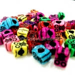 ลูกปัดลายนกฮูกคละสี 25 ชิ้น