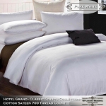 ชุดผ้าปูที่นอนโรงแรมสีขาว 3.5 ฟุต (3 ชิ้น) สีขาวเรียบ