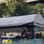 เต็นท์โกดังเก็บสินค้า กว้าง 15 เมตร ยาว 24 เมตร สูง 2.5 เมตร มีผ้าใบปิดล้อม 4 ด้าน เต็นท์ทรงโค้ง เต็นท์อุตสาหกรรม เต็นท์โรงงานเก็บสินค้า เต็นท์โกดังเช่าเก็บสินค้า เต็นท์โรงงานเก็บสินค้า