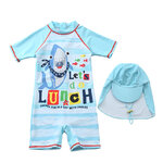 ชุดว่ายน้ำ ลายฉลาม สีฟ้า ไซส์ XL