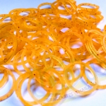 100% Silicone Loom band สีส้ม แบบมีกากเพชร 600 เส้น( GLO )