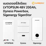 แบตเตอรี่ลิเธียม: LVTOPSUN 48V 200Ah, Dyness Powerbox, Sigenergy SigenStor – รุ่นยอดนิยมปี 2026 | Sunnergy
