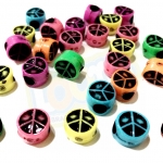 ลูกปัดลาย Peace คละสี 25 ชิ้น (PE/B)