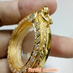 ตลับกลมฝังพลอยชุบไมครอน