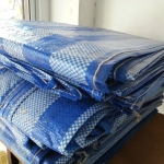 ผ้าใบ เคลือบ1ด้าน ฟ้าขาว ฟ้าล้วน ผ้าฟางริ้ว ขนาดกว้าง 3 หลา x ยาว 9 เมตร รังสิต ปทุมธานี คลุมสินค้า กันสาด กันฝุ่น กันฝน กันแดด คลุมงานก่อสร้าง น้ำหนักเบา ทนทาน