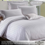 ชุดผ้าปูที่นอนโรงแรมลายริ้ว 3.5 ฟุต (3 ชิ้น) สีขาว