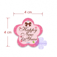 ป้ายแขวนสินค้า Tag สีชมพู happy new year 50ชิ้น