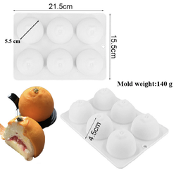 แม่พิมพ์ซิลิโคน ส้ม 5.5*4.5 cm 85g 005783