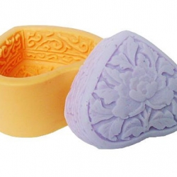 แม่พิมพ์สบู่ซิลิโคนรูปหัวใจ+ดอกไม้ 90g