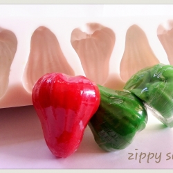 แม่พิมพ์ซิลิโคน รูปชมพู่ 5 ช่อง 100g สั่งผลิตขั้นต่ำ 2 ชิ้น IJPU