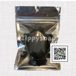 ซองซิปล็อคหน้าใสหลังพื้นสีฟอยล์เงินแบบมีรูแขวน ขนาด 8.7x11 cm.100 ชิ้น