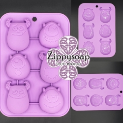 แม่พิมพ์ซิลิโคนการ์ตูน 6 ช่อง 5.5*7*2 cm