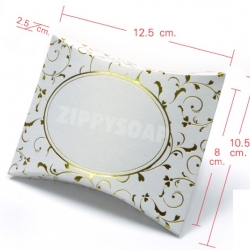 กล่องพาย พิมลายดอกไม้สีขาว 20 ชิ้น