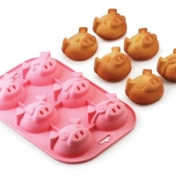 แม่พิมพ์ซิลิโคน รูปหมู 6 แบบ 6 ช่อง