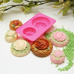 แม่พิมพ์ซิลิโคน รูปดอกไม้ 2 ช่อง 70g 40g