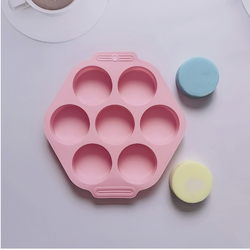 แม่พิมพ์ซิลิโคนวงกลม 7ช่อง 5.5*5.5*2 cm 50-55g 005801