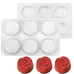 แม่พิมพ์ซิลิโคนดอกกุหลาบ 65 g 6*2.5 cm 6 ช่อง 003719