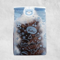 ซองขุ่นขยายข้าง I am RuRu! สีฟ้า 8x22+5 cm. 100 ชิ้น