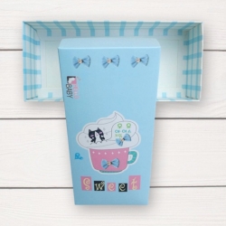 กล่องกระดาษแบบฝาปิดสีฟ้าลายการ์ตูนแมว Sweet Flying Dream 17.5x8x4.5 cm. 20 ชิ้น