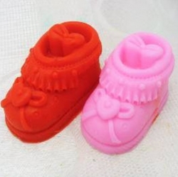 แม่พิมพ์สบู่ / แม่พิมพ์เทียน รูปรองเท้า 2 ช่อง 45g