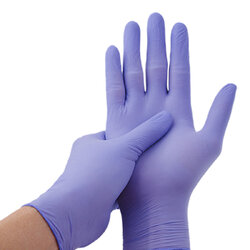 ถุงมือยางสีม่วง gloves 100 ชิ้น size S 005489