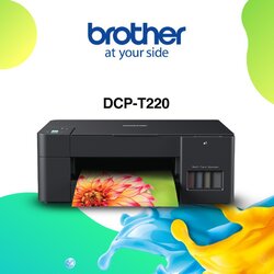 ชุดเครื่องพิมพ์ Brother DCP-T220 (A4) พร้อมน้ำหมึก DYE INK คอมพิวท์ (ชุด4สี)
