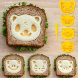 BT026 ** นำเข้าจาก USA** พิมพ์กดขนมปัง ทำแซนด์วิชปิดขอบ สัตว์ 4 สหาย แพนด้า กบ แมว หมู CuteZCute Animal Friends Food Deco Cutter and Stamp Kit