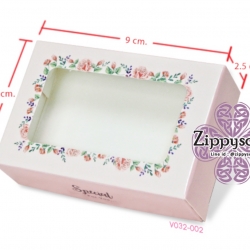 กล่องใส่สบู่ลายกุหลาบสีชมพู 60 ชิ้น 6*9*2.5cm 007162