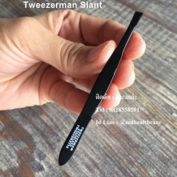 แหนบTweezerman Slant Tweezer size 8cm. แหนบถอนขน แหนบดึงสิว-สีดำ ของแท้ค่ะ