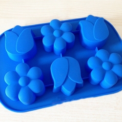 แม่พิมพ์ซิลิโคน ดอกทิวลิปกับดอกเดซี่ 6 ช่อง ขนาด ประมาณ 75-80 กรัม