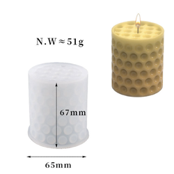 แม่พิมพ์ซิลิโคน ทำเทียน ทรงกลม มีปุ่ม รังผึ้ง 140g 008076