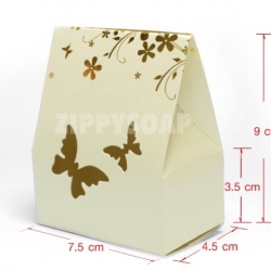 กล่องกระดาษผีเสื้อ สีครีม 7.5*4.5*3.5 (9cm) 20 ชิ้น