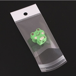 ถุงพลาสติกแถบขาวมีรูแขวนแบบมีเทปกาว 8x14 cm. 100ชิ้น