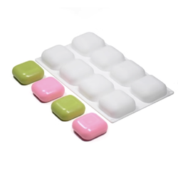 แม่พิมพ์สบู่ซิลิโคนรูปสี่เหลี่ยมมน 8 ช่อง 6.5*6.5*3 cm 75-80g