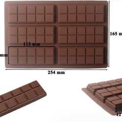แม่พิมพ์ซิลิโคนช็อกโกแลตสี่เหลี่ยมจตุรัสยาว 50g 006634