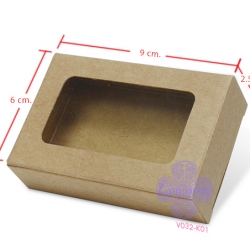 กล่องกระดาษคราฟ มีช่องพลาสติกโชว์สบู่ 6 x 9 x 2.5cm 60ชิ้น