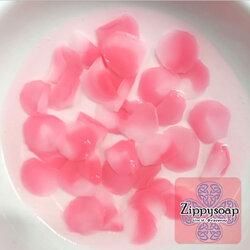 บีดส์กลีบดอกไม้สีชมพูเหลือบขาว 30 g