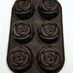 แม่พิมพ์ซิลิโคน กุหลาบ 80-90g 6 ช่อง
