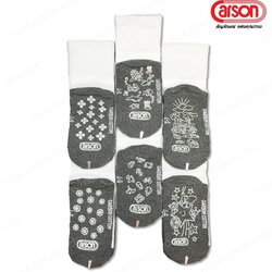 Carson ถุงเท้ากันลื่นข้อสั้น ขาวพื้นเทา