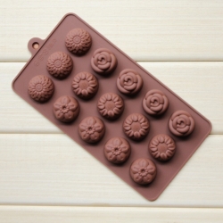 SL277 พิมพ์ซิลิโคน นึ่งได้ อบได้ ลายดอกไม้ 4 แบบ