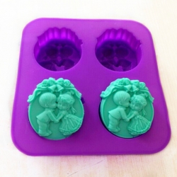 แม่พิมพ์สบู่คู่รัก 4 ช่อง 70g+-